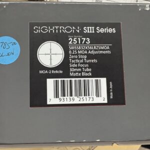 Sightron 8 -32 x 56 SIII scope with zero stop